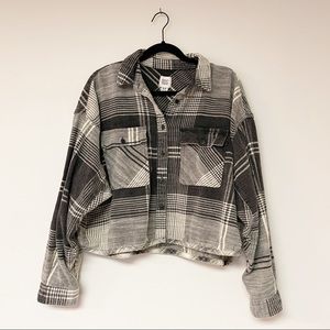 Urban Outfitters Black and Gray Plaid Top